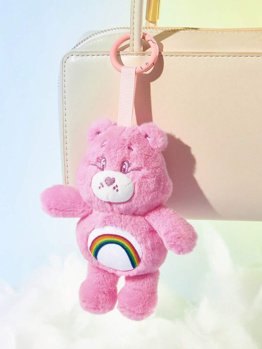 SHEIN X Care Bears 1Pc Cute Plush Pendant, Exquisite Embroidery, Cute Shape, Can Be Hung On Bags And Keys - Pink - View 1
