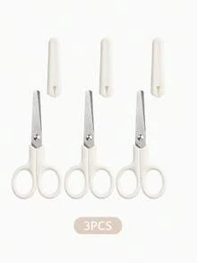 1/3/5 Pcs Mini White Scissors, Portable Stainless Steel Paper Cutter, Handmade Stationery, Gift For Office Or Study, Tool - Simple hand cut - View 6