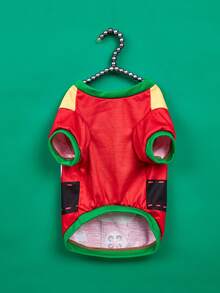 PETSIN Xmas Elf Dog Clothes, Festive Candy Cane Printed Pet Shirt Christmas Puppy Outfit - Multicolor - View 17