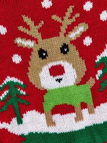 PETSIN Reindeer Dog Christmas Sweater Snow Scene Knit Pet Winter Holiday Outfit - Multicolor - View 11