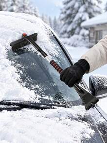Detachable Telescopic Handle Car Snow Removal Shovel Sturdy Durable Rotatable Brush Head Portable Easy Storage Multifunctional Ice Scraper For Vehicle Windshield Glass Winter Outdoor Car Maintenance Tools - A - View 8