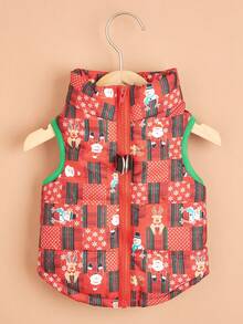 PETSIN Festive Christmas Quilted Dog Vest Zip‑Up Sleeveless Jacket With Dual D‑Ring Leash Hooks - Multicolor - View 17