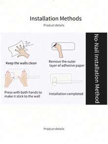 1PC Punch-Free Self-Adhesive Wall-Mounted Black Paper Tissue Rack, Easy To Install, Suitable For Kitchen, Bathroom, Under Cabinet, Sink, Balcony And More. Also For Cling Film/Foil Storage, A Multifunctional Tissue Storage Must-Have! - Multicolor - View 11