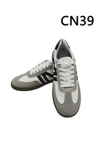 Pair Of Casual Women'S Sneakers With Flat Geometric Style And Circular Toe-Connector, Modern And Versatile - Grey - View 11