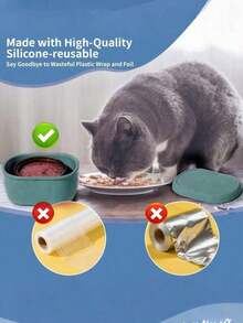 Reusable Cat Food Storage Container, Reusable Airtight Pet Food Canister, Pet Food Can, Silicone Seal Lid, Suitable For Wet Pet Food, Keeps Food Fresh, Locks In Freshness - Multicolor - View 5