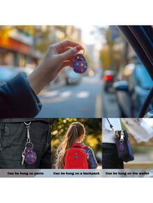 1PC Cute Round Shape Keychain Smooth Lightweight Durable Anti Rust Hook Clip For Backpack Keys Wallet Purse Handbag Charm Accessory For Women Men Daily Use Travel Birthday Christmas Gift - Multicolor - View 3
