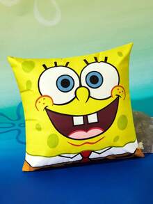 SpongeBob SquarePants | SHEIN 1個卡通裝飾抱枕套（不含枕芯），尺寸 45 * 45 cm，柔軟舒適的毛絨布料，適用於家居裝飾、汽車、禮品等 - 彩色 - 查看 5