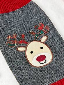 PETSIN Christmas Reindeer Knitted Pet Sweater For Teddy, Small, Medium, And Large Dogs, Grey Fawn Pattern Dog Autumn/Winter Outfit, Also For Cats - Grey - View 17