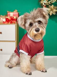 PETSIN Santa Suit Motif Christmas Pet Get‑Up, Holiday Printed Shirt For Dogs & Cats - Multicolor - View 7