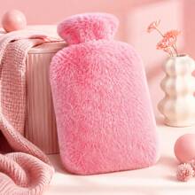 1pc Water Filling PVC Hot Water Bottle, Anti-Explosion With Cute Plush Cover - multicolor - View 8