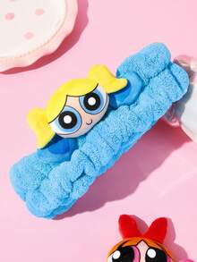 THE POWERPUFF GIRLS X SHEIN 1件裝毛絨彈性髮圈，居家與浴室裝飾 - Bubbles - 查看 2