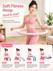 Adult Soft Hula Hoops, Multi‑Weight Hula Hoops, Fat‑Loss Pilates Equipment For Women, Infinite Hula Hoops, Soft Spring Weighted Hula Hoops. Suitable For Adults, Women, Beginners And Children, For Home, Travel And Gym Use - Multicolor - View 5