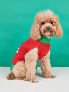 PETSIN Christmas Tree Dog Sweater Warm Knit Pet Clothes Xmas Holiday Puppy Outfit For Small Medium Dogs - Multicolor - View 8