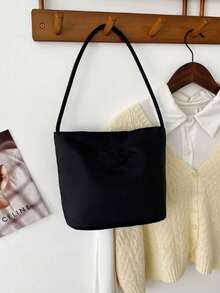 Simple Solid Color Mini Shoulder Tote Bag Soft Lightweight Daily Use Underarm Handbag Multi‑Color Options For Women - Multicolor - View 13