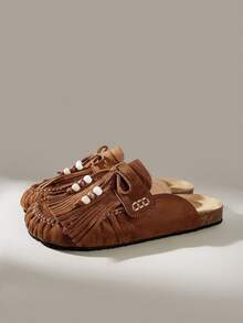 Solecia Women's Fashion Slip-On Closed Toe Shoes, Retro Casual Style - Brown - View 2