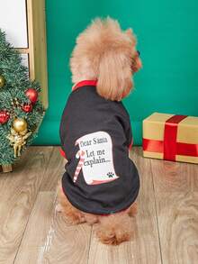PETSIN Ristmas Dog Hoodie - Lightweight Puppy Sweatshirt With Festive Print For Teddy Small Breed Dogs - Black - View 4
