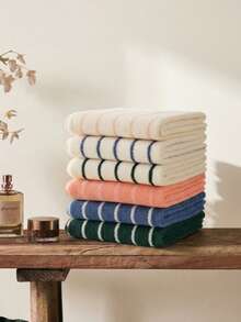 Cirelle 1pc Cotton Striped Hand Towel - Soft Highly Absorbent Face Towels For Bathroom, Gym, Spa & Hotel, Quick Dry Decorative Hand Towels For Daily Use - Multicolor - View 3
