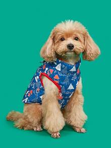 PETSIN Festive Christmas Quilted Dog Vest Zip‑Up Sleeveless Jacket With Dual D‑Ring Leash Hooks - Multicolor - View 11