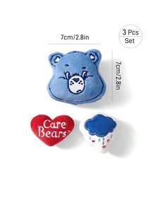 SHEIN X Care Bears 3Pcs Cute Cartoon-Shaped Refrigerator Sticker, The Back Contains Magnets, Which Can Be Attached To The Refrigerator And Various Metals - Love Bear - View 3