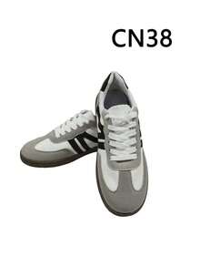 Pair Of Casual Women'S Sneakers With Flat Geometric Style And Circular Toe-Connector, Modern And Versatile - Grey - View 10