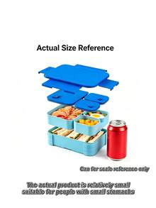 4‑Compartment Bento Lunch Box, Leak‑Proof Portable Meal Prep Container With Cutlery, Microwave‑Friendly Reusable Food Storage Box For School, Office, Picnic & Outdoor Travel - Multicolor - View 20