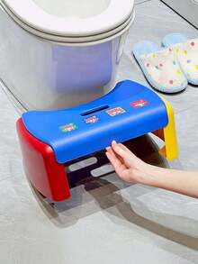 1PC Memphis Style Cute Thickened Non Slip Toilet Stool Ergonomic Bathroom Step Stool For Adults Family Home Use Squatting Potty Training Accessory Comfortable Stable Durable - Multicolor - View 6