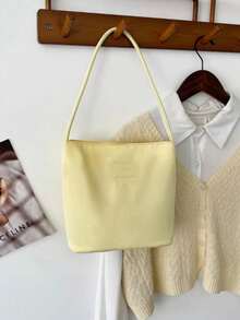 Simple Solid Color Mini Shoulder Tote Bag Soft Lightweight Daily Use Underarm Handbag Multi‑Color Options For Women - Multicolor - View 11
