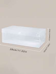 10 Pack Foldable Clear Plastic Shoe Boxes, Waterproof Dustproof Stackable Storage Organizer For Sneakers, High Heels, Clothes, Foldable Containers For Closet, Dorm, Bedroom & Small Apartment - View 3