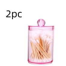 1pc Large Capacity Plastic Cotton Swab Storage Box Lightweight Durable Easy Clean Space Saving Desktop Cosmetic Organizer Solid Color Storage Container For Vanity Table Bathroom Counter Bedroom Desk Home Organization Cosmetic Accessory Storage - View 16