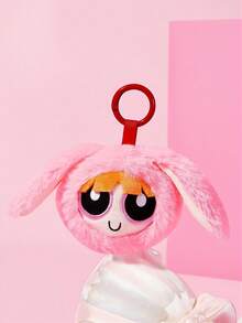 THE POWERPUFF GIRLS X SHEIN 1個可愛毛絨吊飾，精緻刺繡，可愛造型，可掛在包包和鑰匙上 - 粉色 - 查看 1
