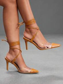 CUCCOO SZL Women's Fashion Lace-Up Sexy High Heels - Khaki - View 6