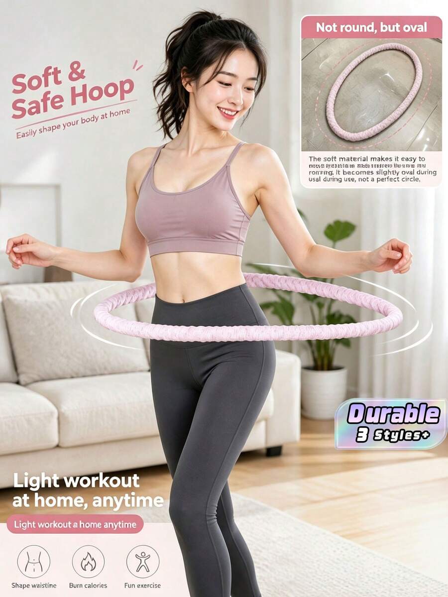 Adult Soft Hula Hoops, Multi‑Weight Hula Hoops, Fat‑Loss Pilates Equipment For Women, Infinite Hula Hoops, Soft Spring Weighted Hula Hoops. Suitable For Adults, Women, Beginners And Children, For Home, Travel And Gym Use - Multicolor - View 1