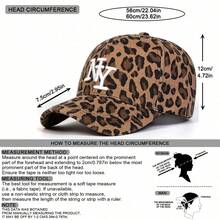 Dealstrict 1pc Women's NY Leopard Letter Embroidered Baseball Cap, Casual Street Fashion Hat For Spring, Autumn Season, Traveling, Vacation, Beach - Multicolor - View 2