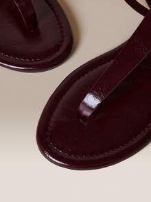 HighSole Burgundy Riveted Flip-Flops, Bold And Avant-Garde, Suitable For Holiday Style, Spring Street Wear Or Relaxed Summer Guest Styling - Burgundy 1A - View 4