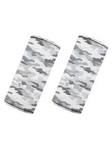 2PCS Handle Grip Covers Grey Camo Print Hook And Loop Fastener Anti Slip Comfortable Protective Sleeve For Car Roof Grab Handle Luggage Pull Handle Pet Leash Handle Multi Purpose Practical Accessory - Multicolor - View 12