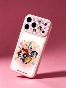 THE POWERPUFF GIRLS X SHEIN A Stylish, High-End Printed Pattern Protective Phone Case Design, Perfect For IPhone – A Cute, Fashionable, And Sophisticated Phone Case. - Multicolor - View 1