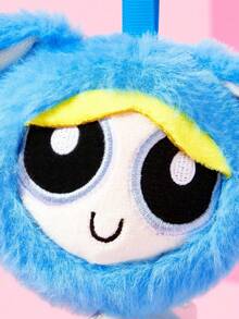 THE POWERPUFF GIRLS X SHEIN 1個可愛毛絨吊飾，精緻刺繡，可愛造型，可掛在包包和鑰匙上 - 藍色 - 查看 2