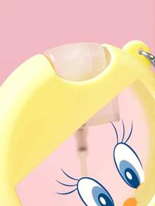 LOONEY TUNES X SHEIN 25ml/0.87oz 可愛卡通便攜噴霧瓶，可補充式酒精洗手液瓶，配備矽膠保護套與掛繩，柔軟矽膠材質，迷你卡片噴霧瓶，化妝品旅行分裝瓶，壓噴頭，禮品 - 黃色 - 查看 5