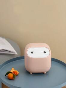 Mini Desk Trash Can With Press-Open Lid, Small Office Tabletop Waste Basket, 2-Layer Portable Garbage Bin For Home, Car, Dorm - Multicolor - View 6