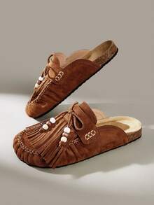 Solecia Women's Fashion Slip-On Closed Toe Shoes, Retro Casual Style - Brown - View 11