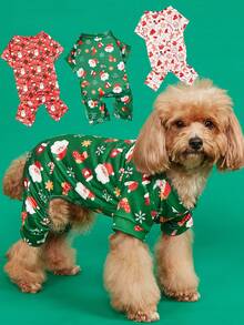 PETSIN Christmas Pajama Outfits Four-Legged Costumes For Corgi, English Bulldog, Pug, Teddy, Bichon, Schnauzer & Small Breeds - Multicolor - View 5