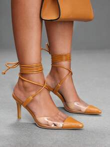 CUCCOO SZL Women's Fashion Lace-Up Sexy High Heels - Khaki - View 3