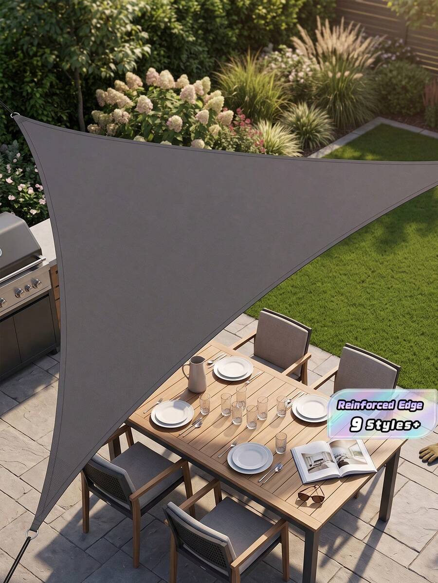 1pc Foldable Waterproof Triangle Sun Shade Sail, Suitable For Outdoor Activities, Backyard Canopy, Camping Tent, Etc. Sun Shade Fabric, Sun Sail, Triangular Waterproof Sun Shade Sail, Applicable For Yard, Patio, Deck, Gazebo, And Other Outdoor - Multicolor - View 1