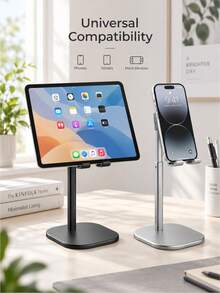 Teckwe Height Adjustable Desktop Phone Holder, Stable Anti-Slip Phone Stand, Multi-Angle View Bracket For Video Calls & Watching Videos - Classic - View 2