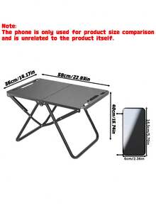1pc Portable Folding Outdoor Camping Table, Metal Collapsible Lightweight Picnic Table With Hanging Holes For Camping BBQ Travel - multicolor - View 3