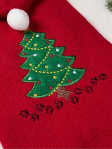 PETSIN Xmas Embroidered Santa Dog Hoodie Warm Knit Christmas Pet Sweater - Multicolor - View 11