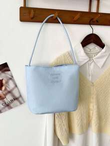 Simple Solid Color Mini Shoulder Tote Bag Soft Lightweight Daily Use Underarm Handbag Multi‑Color Options For Women - Multicolor - View 15