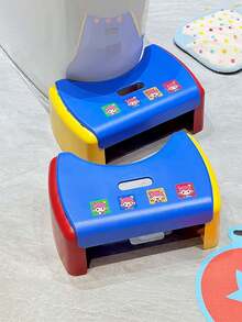 1PC Memphis Style Cute Thickened Non Slip Toilet Stool Ergonomic Bathroom Step Stool For Adults Family Home Use Squatting Potty Training Accessory Comfortable Stable Durable - Multicolor - View 3