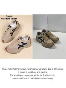 Lightweight Women'S Sports Shoes, Laced Closure, Flat Multi-Functional Sole, Breathable Stitched Design, Multiple Colors Available, Outdoor Shoes For All Seasons - Khaki - View 8