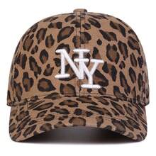 Dealstrict 1pc Women's NY Leopard Letter Embroidered Baseball Cap, Casual Street Fashion Hat For Spring, Autumn Season, Traveling, Vacation, Beach - Multicolor - View 3